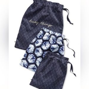 Lucky Brand Indigo-Dye Laundry Bag 3-Piece Set NWOT